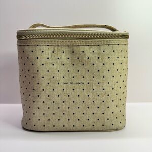 Kate Spade Tan and Black Polka Dot Lunch Bag